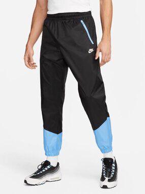 Nike Windrunner Woven Lined Pants Black Blue Men's Size XL